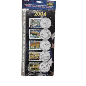50 State Quarters Greetings From America Portfolio 2004 Volume 6 Michigan Florid